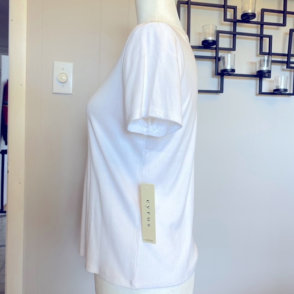 White Cyrus ribbed tee - Picture 2 of 4